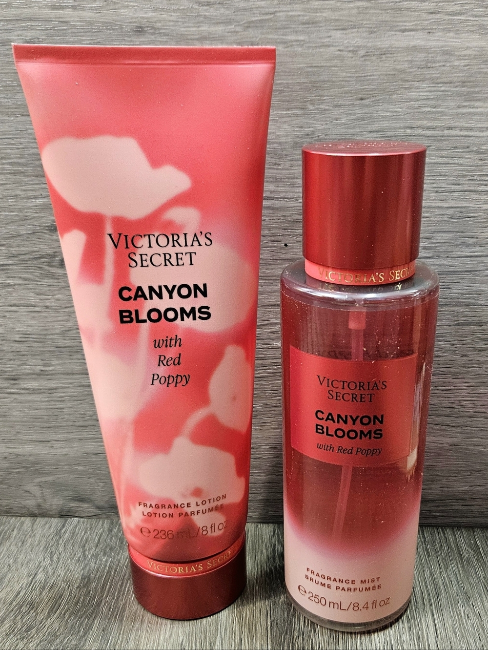 Victoria's Secret Canyon Blooms Body Lotion & Body Mist Set NEW Red Poppy OOS